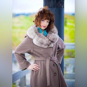 Vintage Sterling Stall Fur Lined Wool Coat